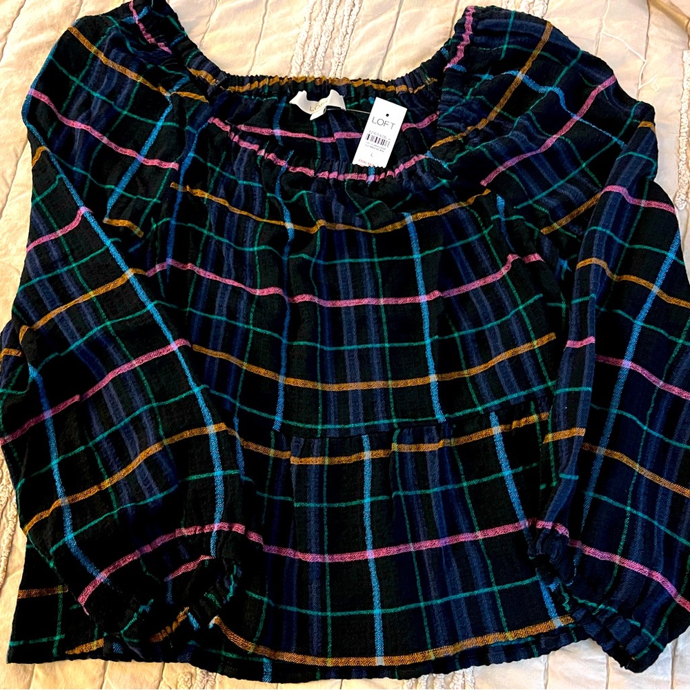LOFT Long Sleeved Peplum- NWT - Size L